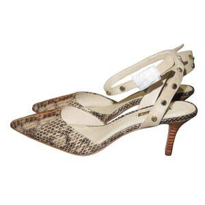 Louise Et Cie Gitana Snakeskin Nubuck Leather d'Orsay Pointed Studded Pumps sz 8